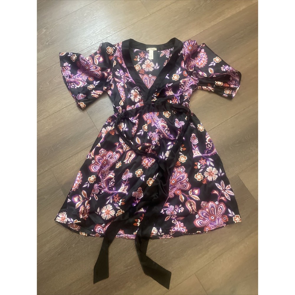 Ambiance Apparel Black multi color Floral dress size Medium